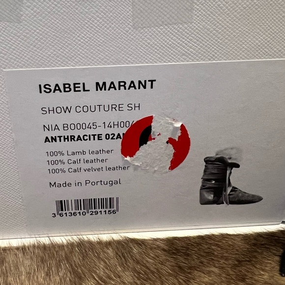 Isabel Marant NIA Gray Leather and Rabbit Fur Flat Boots - Picture 13 of 14